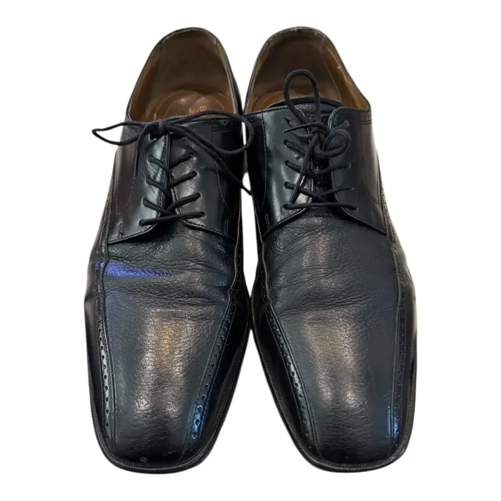 Brass Boot Walking Gloves Men's Black Leather Oxford Dress Shoes 10.5